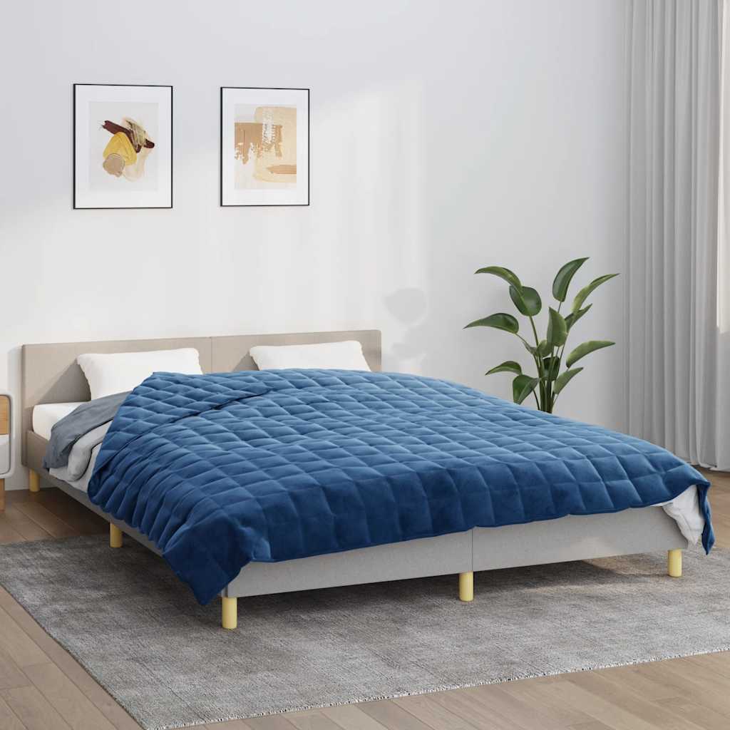 VIDAXL Coperta debole 200x225 cm 13 kg di tessuto blu