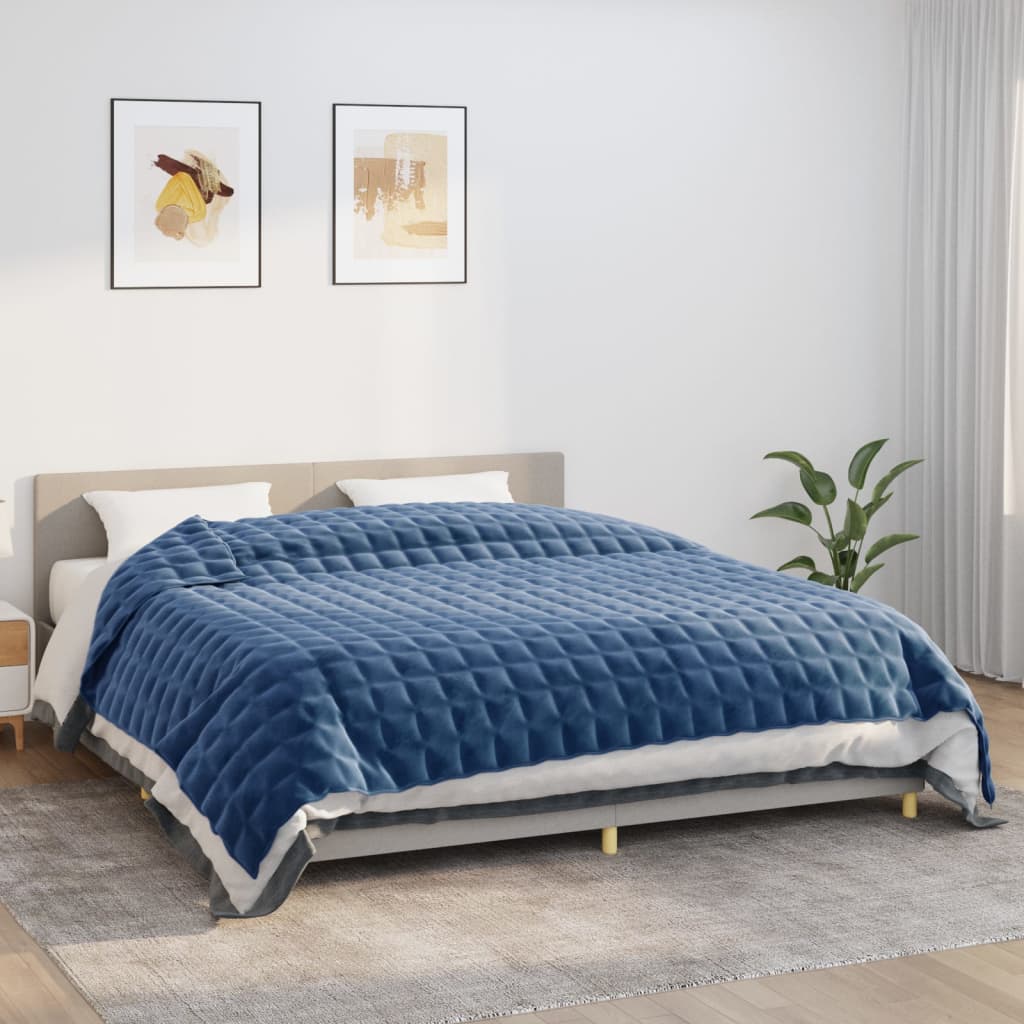 Vidaxl verzwaringsdeken 220x260 cm 15 kg stof blauw