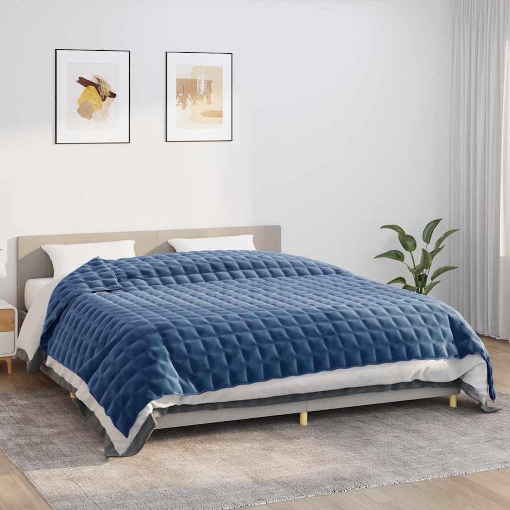 VIDAXL Coperta debole 235x290 cm 15 kg di tessuto blu