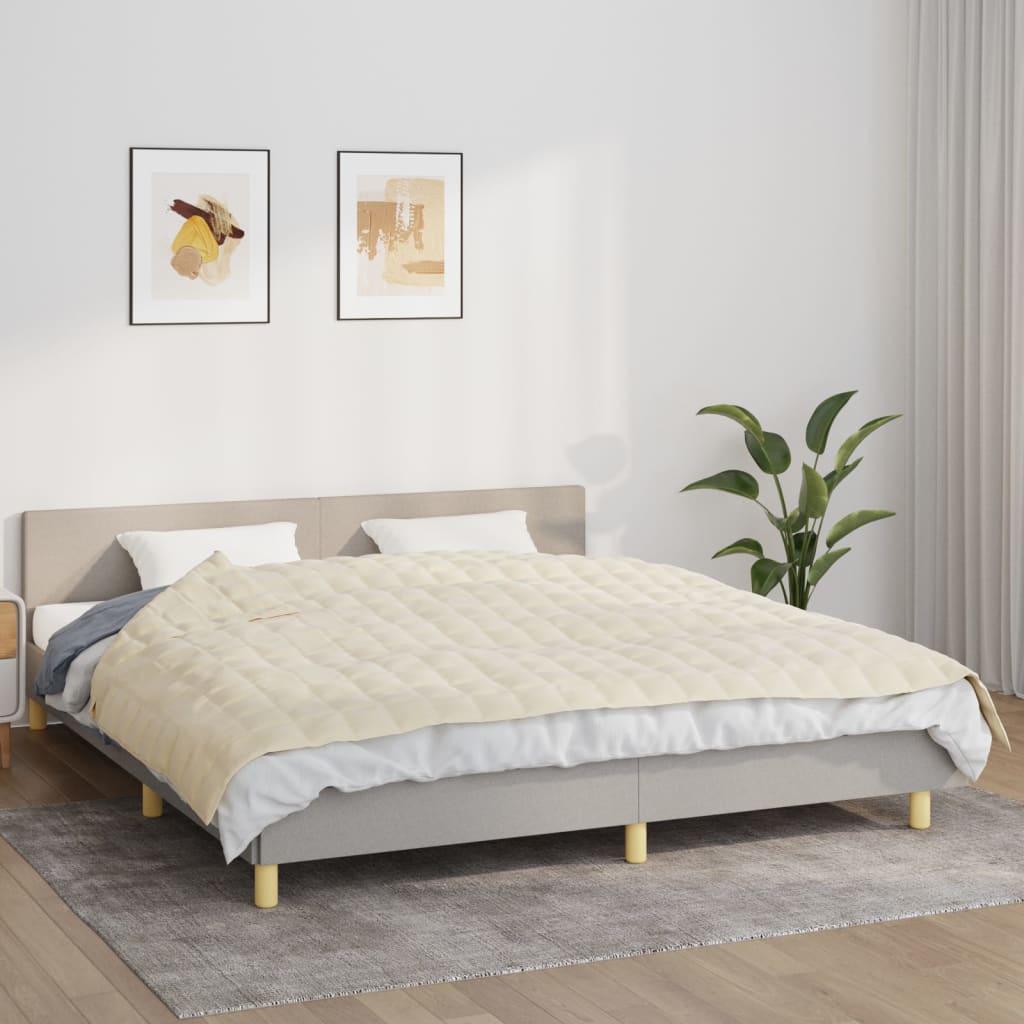 VIDAXL Coperta debole 155x220 cm 11 kg Crema leggera in tessuto