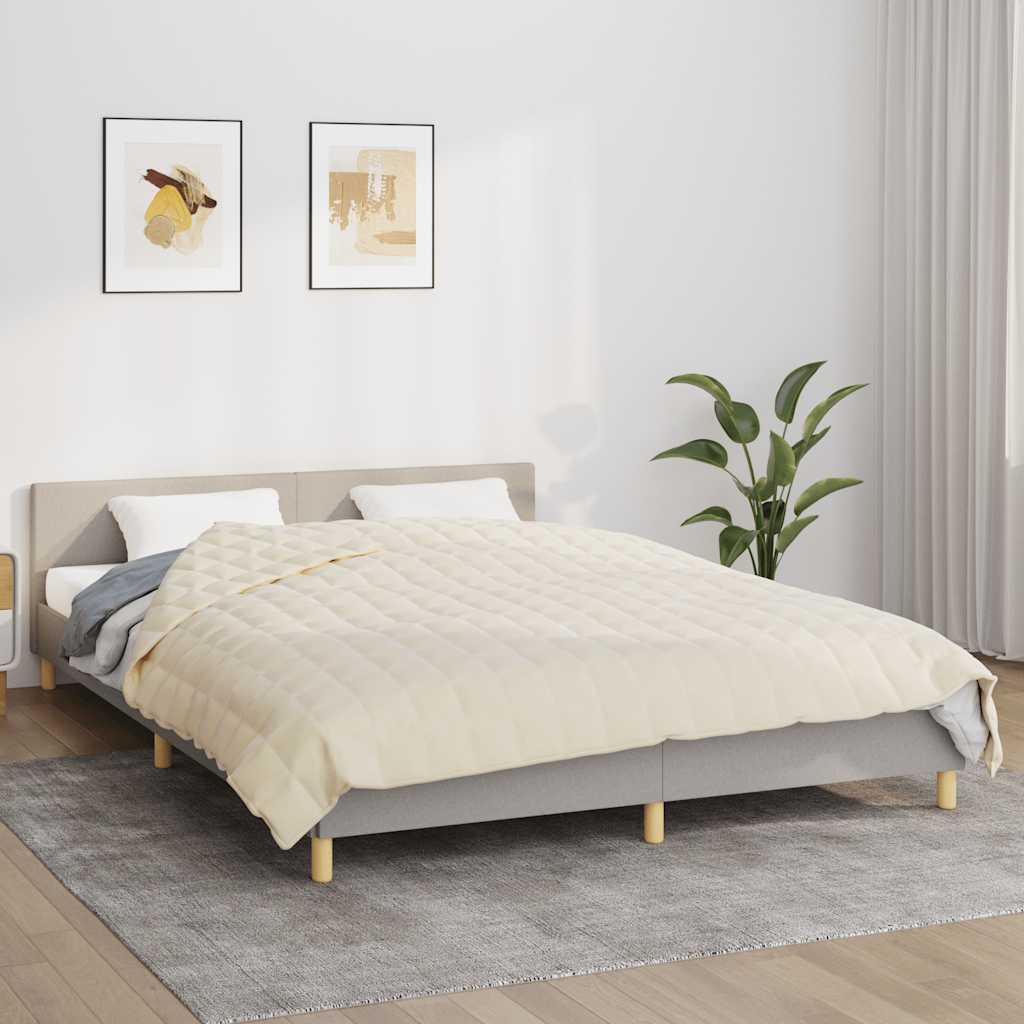 Vidaxl verzwaringsdeken 200x200 cm 13 kg stof lichtcrèmekleurig