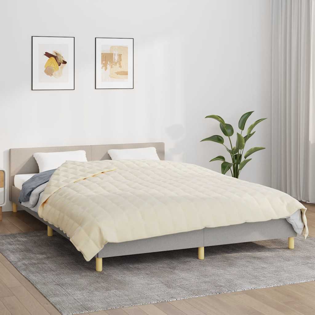 Manta de débil de Vidaxl 200x225 cm 9 kg de crema de luz de tela