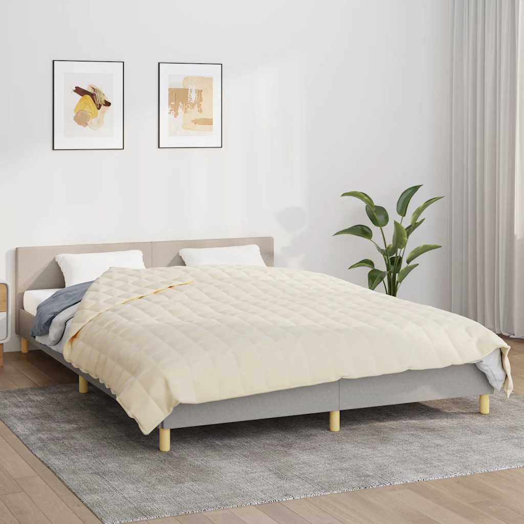 Manta de débil de Vidaxl 200x225 cm 13 kg de crema de luz de tela