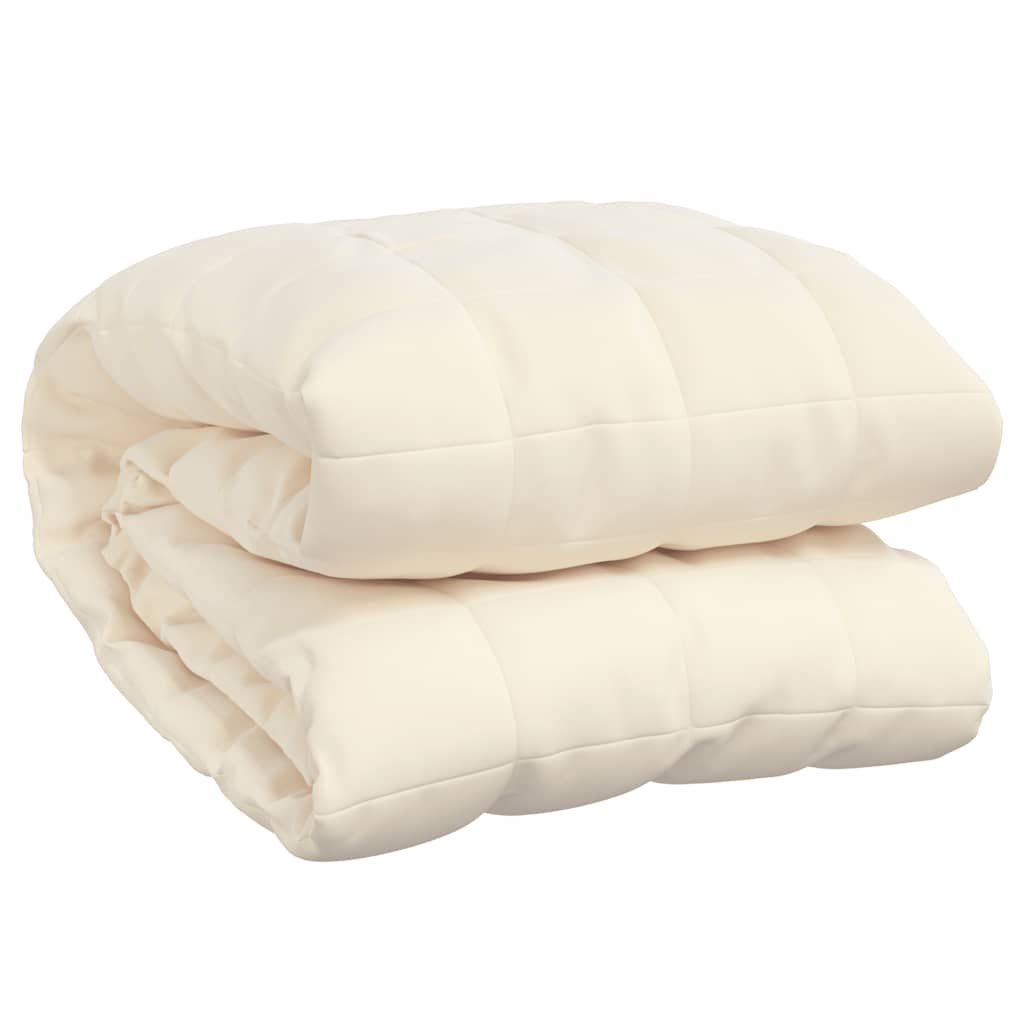 VIDAXL Coperta debole 220x235 cm 11 kg Crema leggera in tessuto