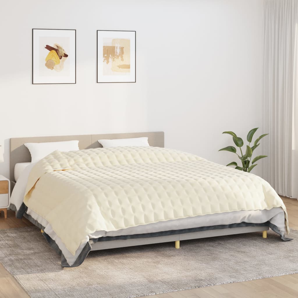 VIDAXL Coperta debole 220x260 cm 11 kg Crema leggera in tessuto