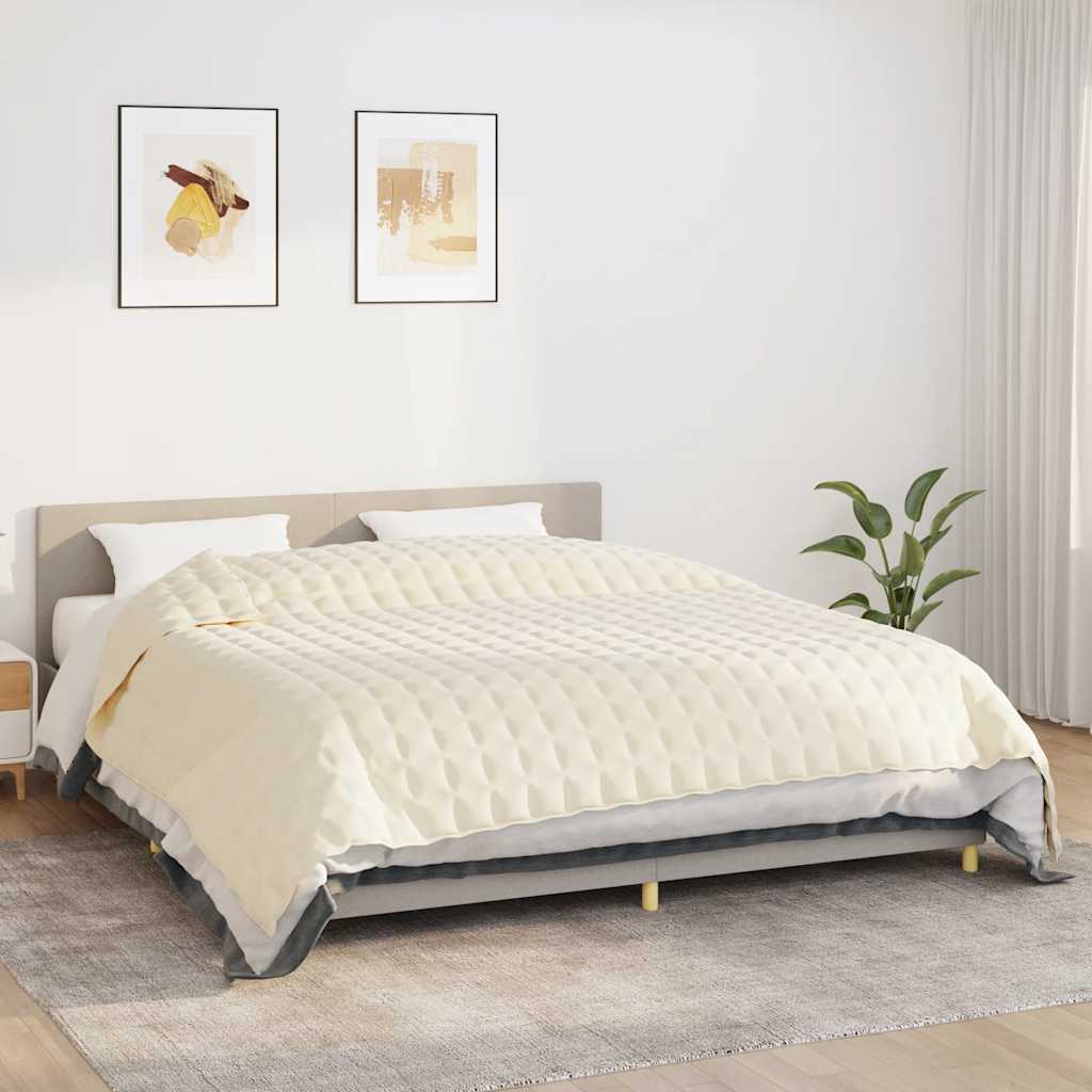 VIDAXL Coperta debole 220x260 cm 15 kg Crema leggera in tessuto