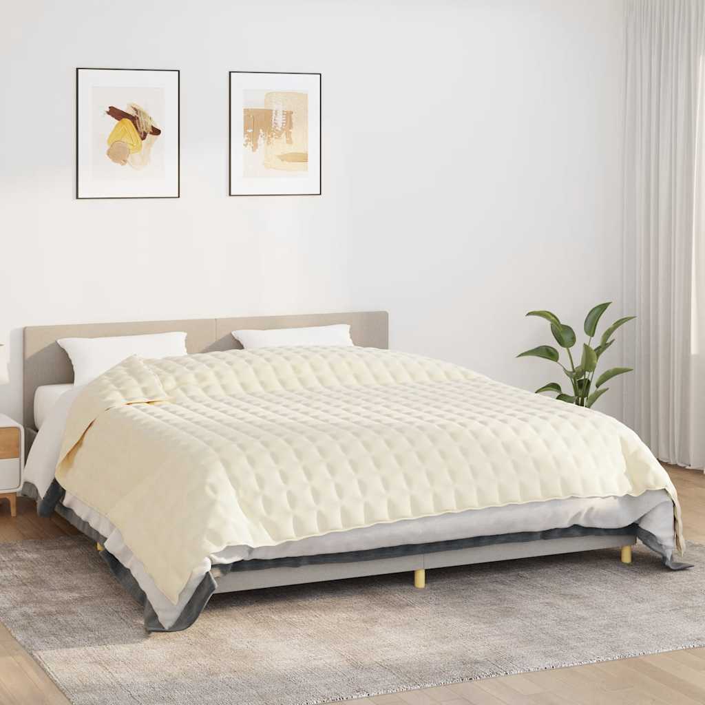 VIDAXL Coperta debole 235x290 cm 11 kg Crema leggera in tessuto