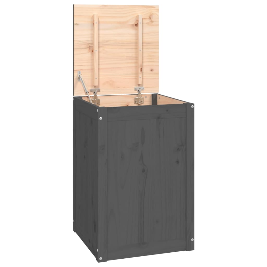 Cesta de lavandería Vidaxl 44x44x66 cm de pino sólido gris