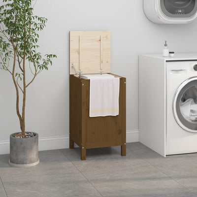 Vidaxl Laundry Basket 44x44x76 cm Miele di pino solido Brown