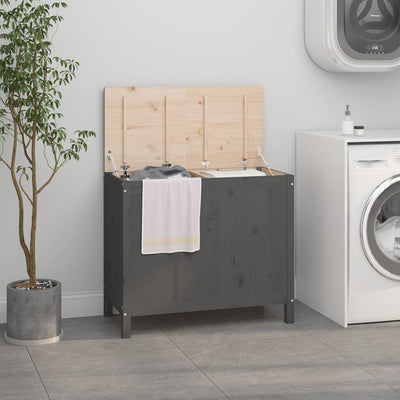 Vidaxl Laundry Basket 88.5x44x76 cm Pine grigio