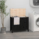 Vidaxl Laundry Basket 88.5x44x76 cm Pino solido nero