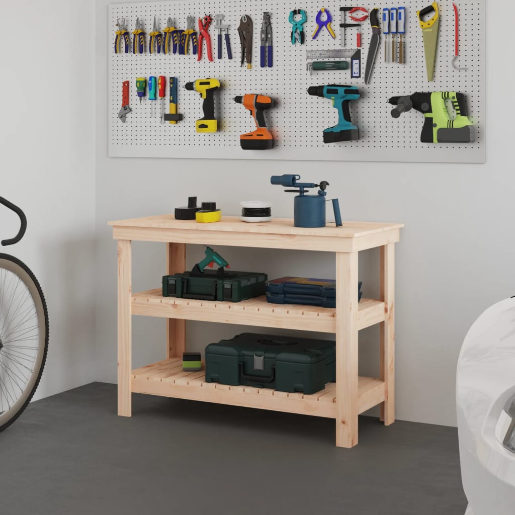Banco de trabajo vidaxx 110,5x50x80 cm madera maciza de pino