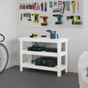 Vidaxl werkbank 110,5x50x80 cm massief grenenhout wit