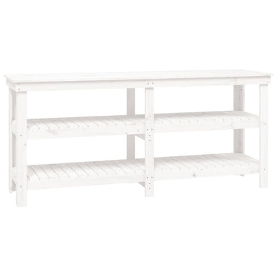 Vidaxl werkbank 181x50x80 cm massief grenenhout wit