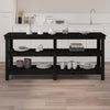 Vidaxl Workbench 181x50x80 cm Pino solido nero