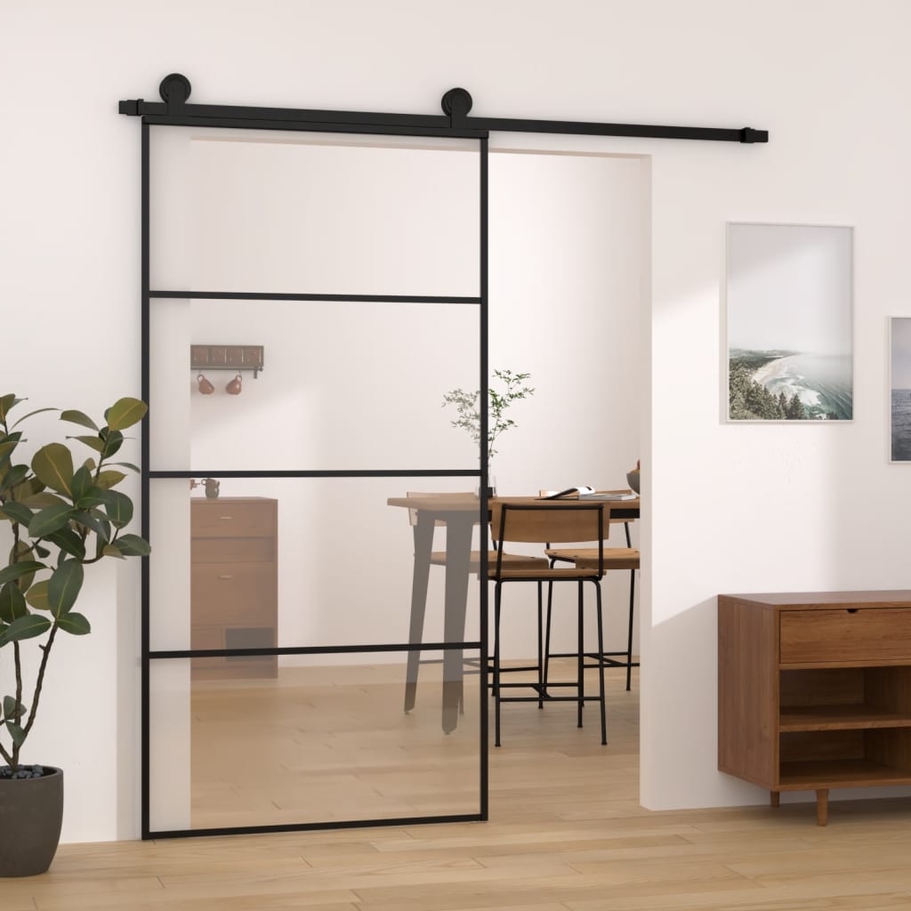 Porta scorrevole Vidaxl con pastella 102.5x205 cm ESG vetro e alluminio