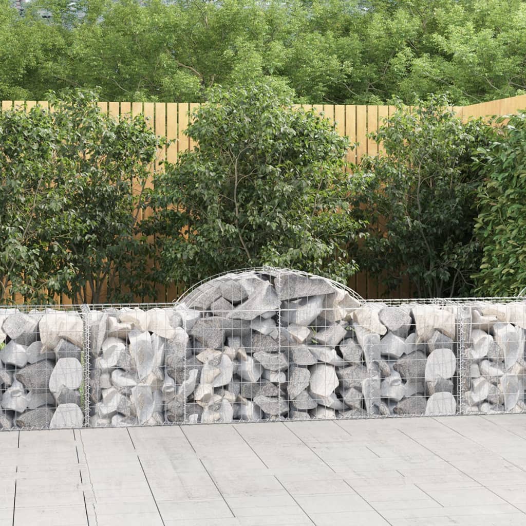 Vidaxl Schanskorf a volta 200x50x60 80 cm galvanizzato