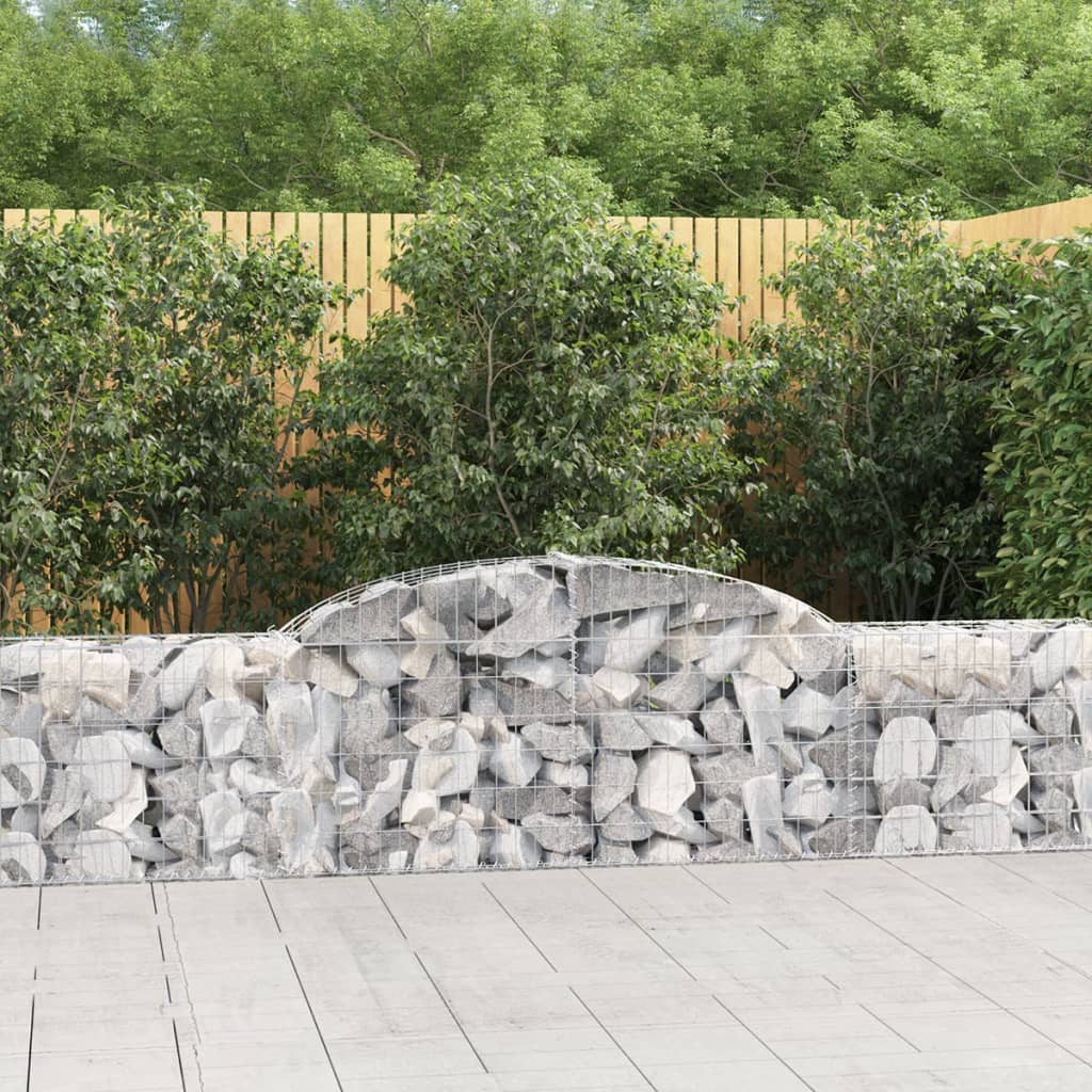 Vidaxl Schanskorf a volta 300x30x60 80 cm galvanizzato