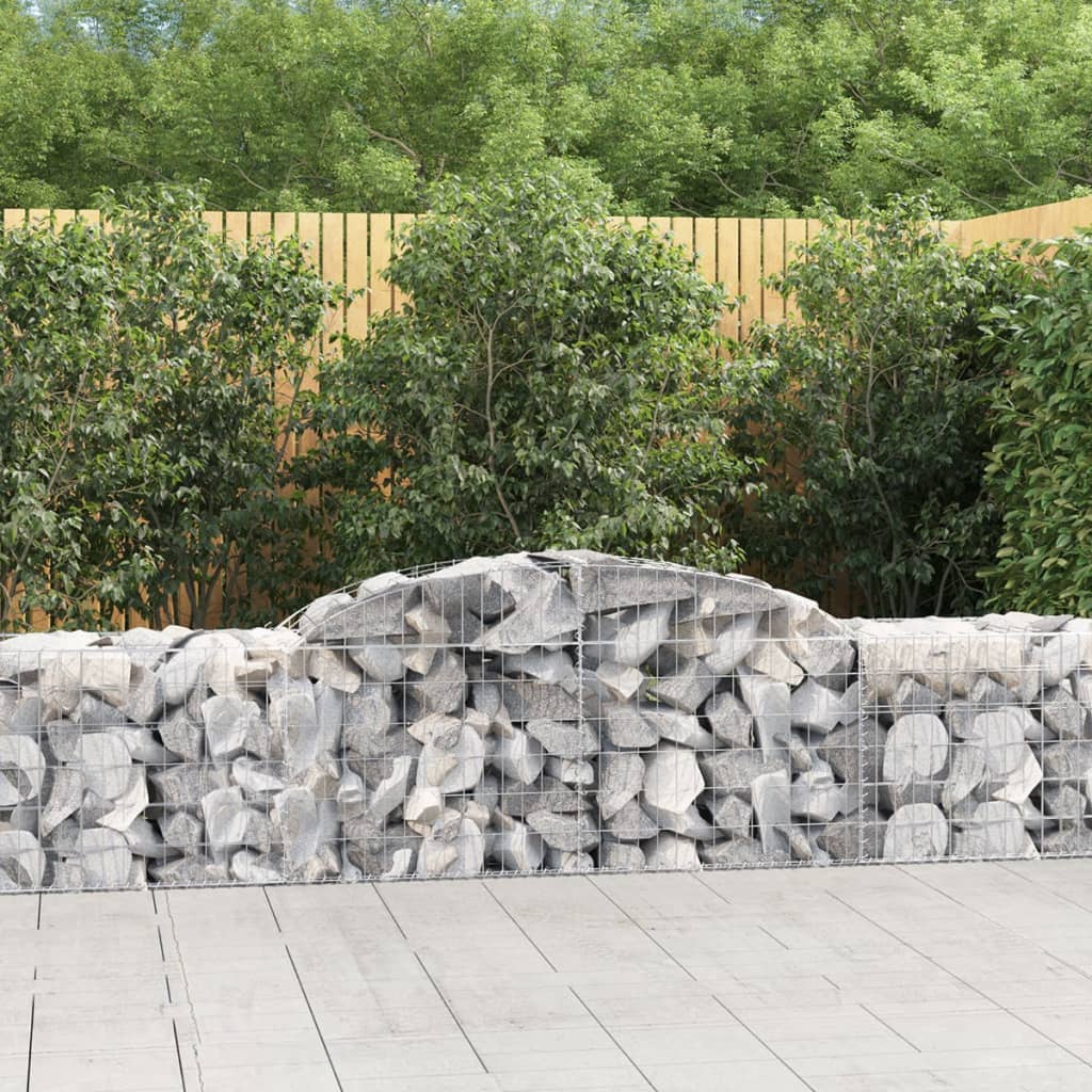 Vidaxl Schanskorf a volta 300x50x60 80 cm galvanizzato