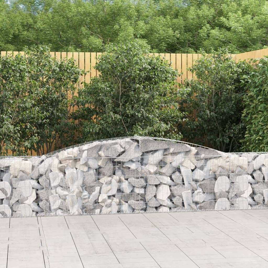 Vidaxl Schanskorf a volta 400x30x60 80 cm galvanizzato