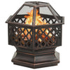 Camino Vidaxl con Pook Rustic XXL 62x54x56 cm Steel