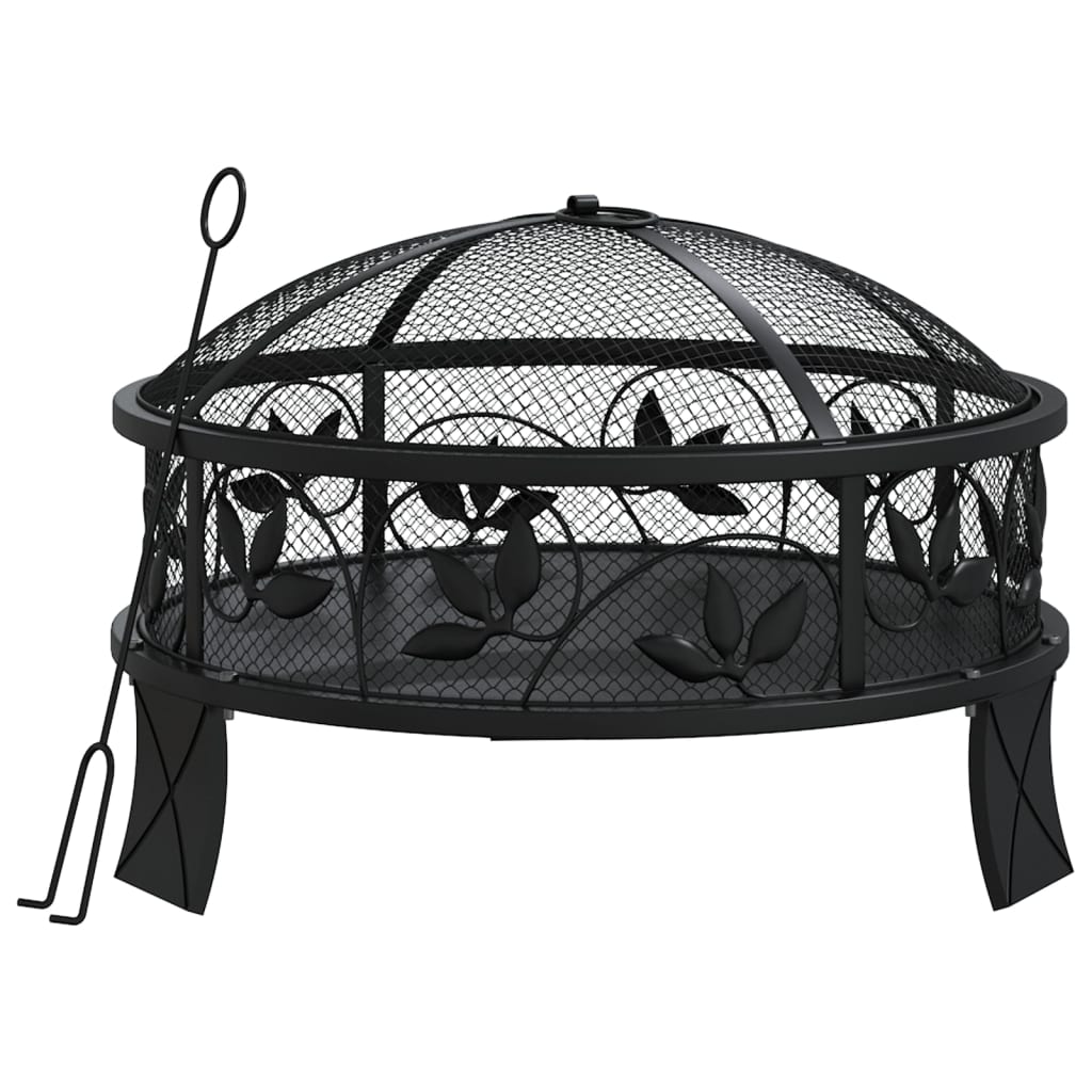 VidaXL brasero con atizador xxl 50 cm acero