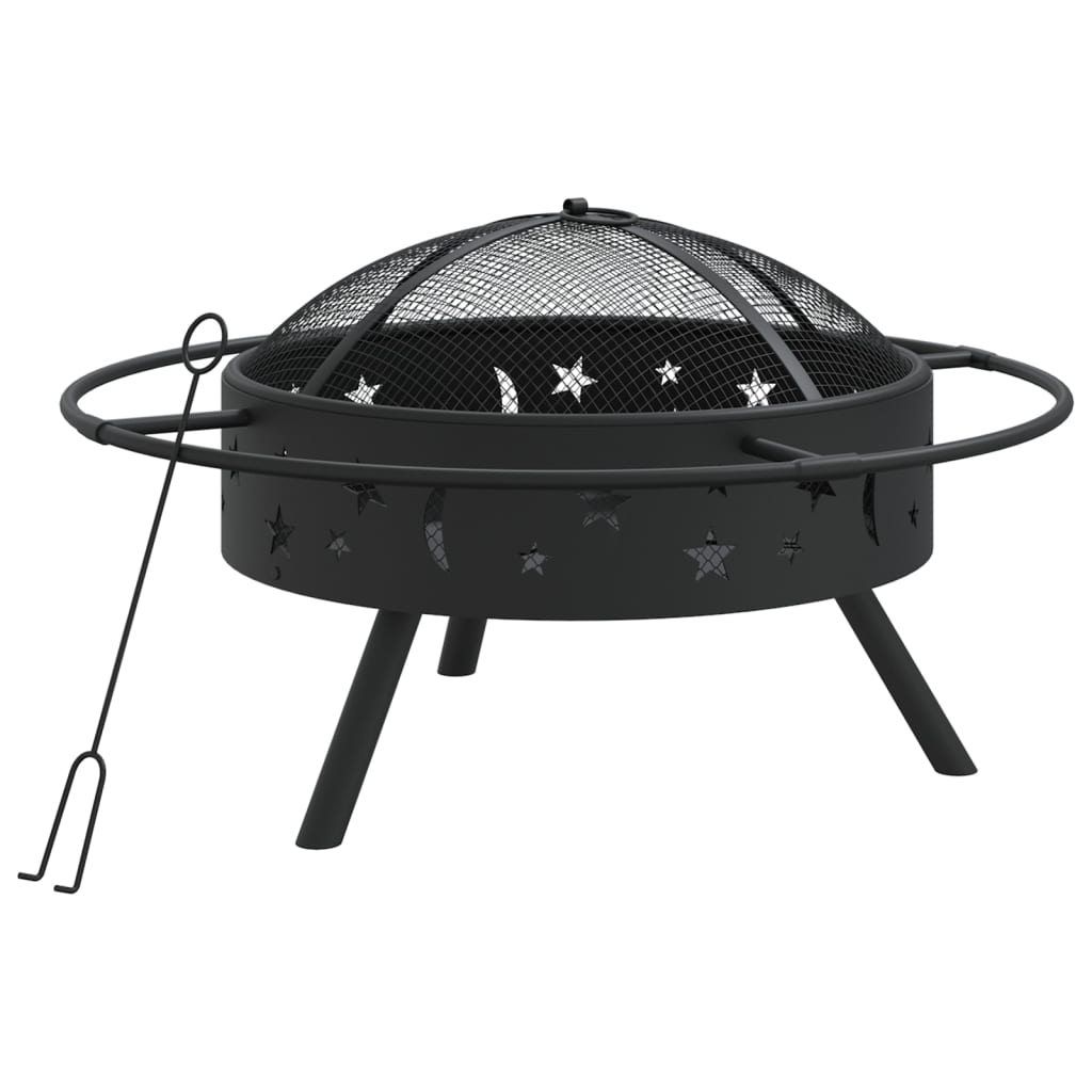 Vidaxl vuurplaats met pook xxl 70 cm staal