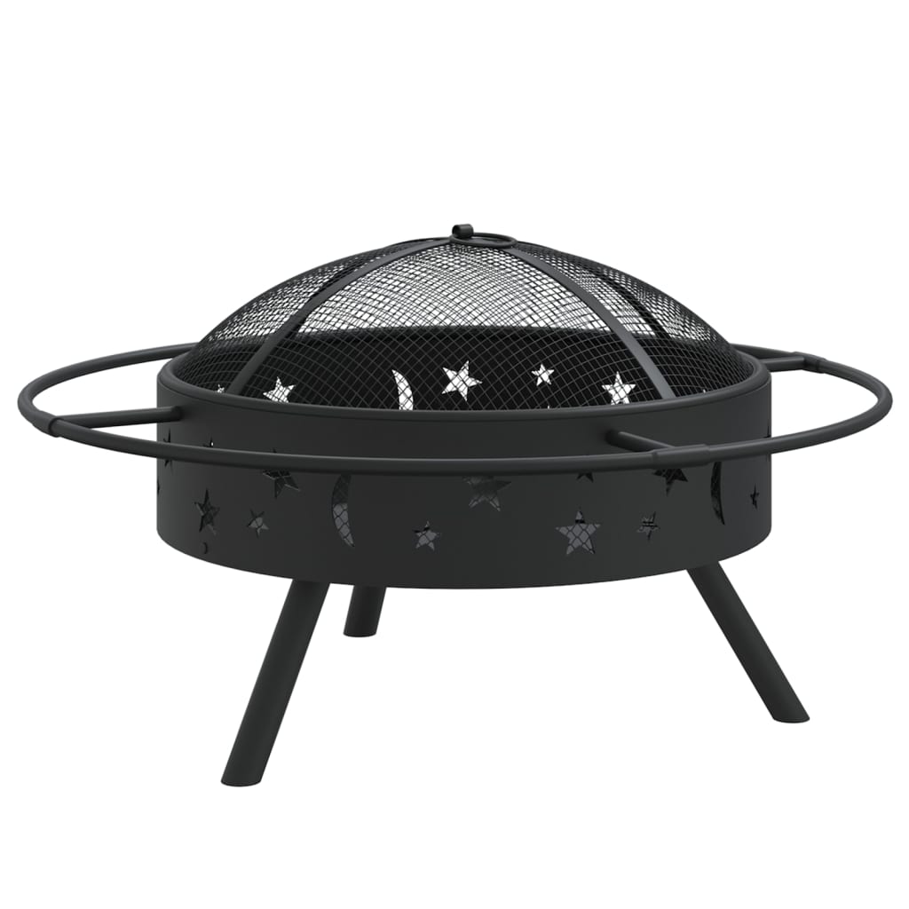 Vidaxl vuurplaats met pook xxl 70 cm staal