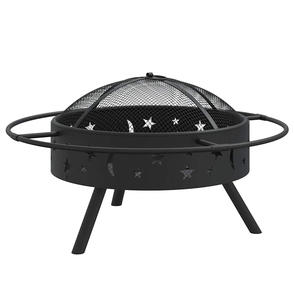 Vidaxl vuurplaats met pook xxl 70 cm staal