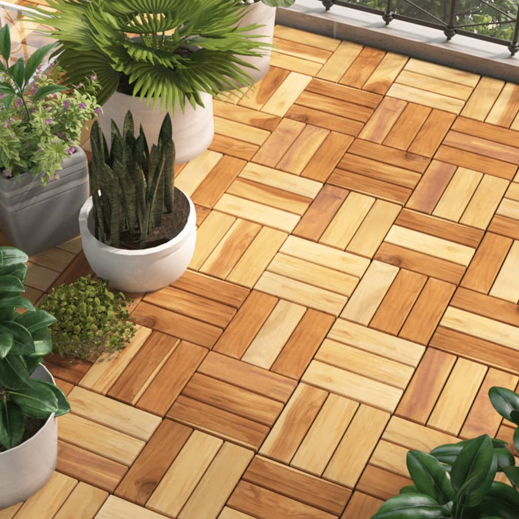 Vidaxl Terrace Tiles 20 PCS 30x30 cm de madera de teca sólida