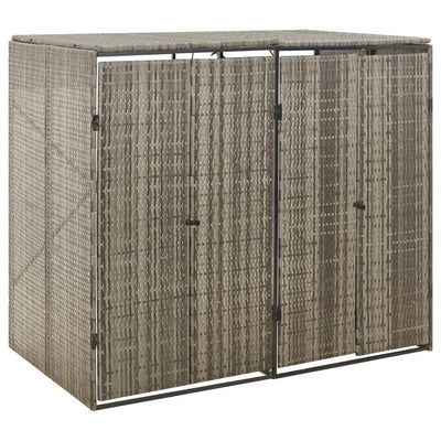 Archiviazione contenitore Vidaxl Double 140x80x117 cm poli rattan grigio