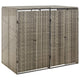 Vidaxl containerberging dubbel 140x80x117 cm poly rattan grijs