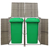Vidaxl containerberging dubbel 140x80x117 cm poly rattan grijs