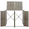 Vidaxl containerberging dubbel 140x80x117 cm poly rattan grijs