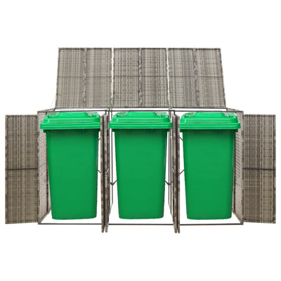 VIDAXL Container Storage prodent 207x80x117 cm poli rattan grigio