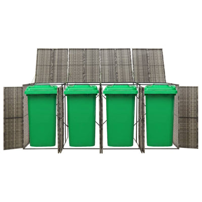 VIDAXL Container Storage a quattro volte 274x80x117 cm Poly Rattan Grey