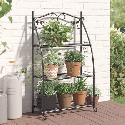 Vidaxl Flower Rack 56x30x96 cm in acciaio nero