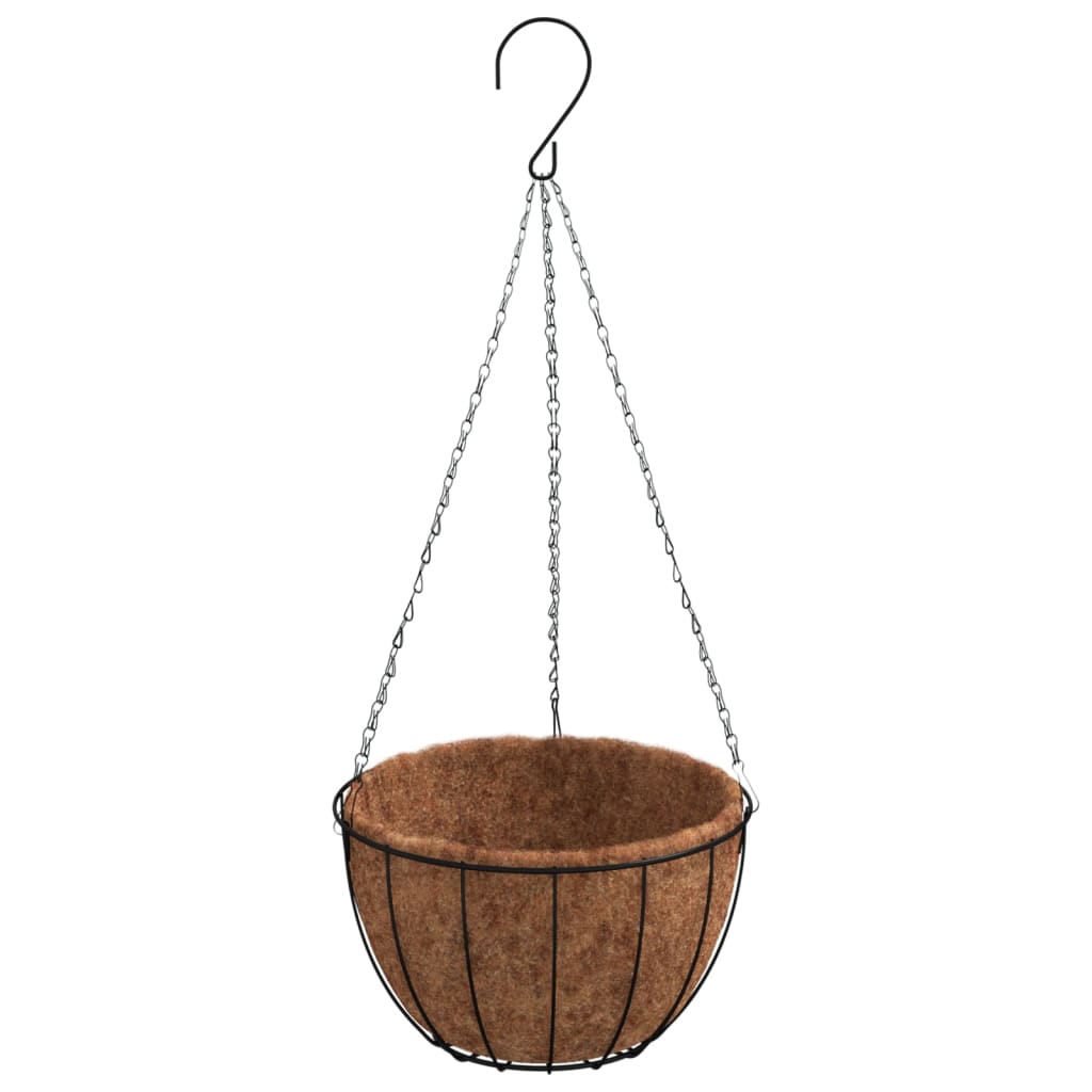 Plantadores de Vidaxl colgando 4 st con acero de coco Ø 30x52 cm negro