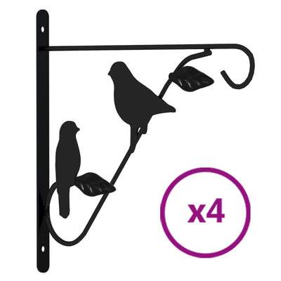 VIDAXL Hanging Mand Brackets 4 St Steel Black