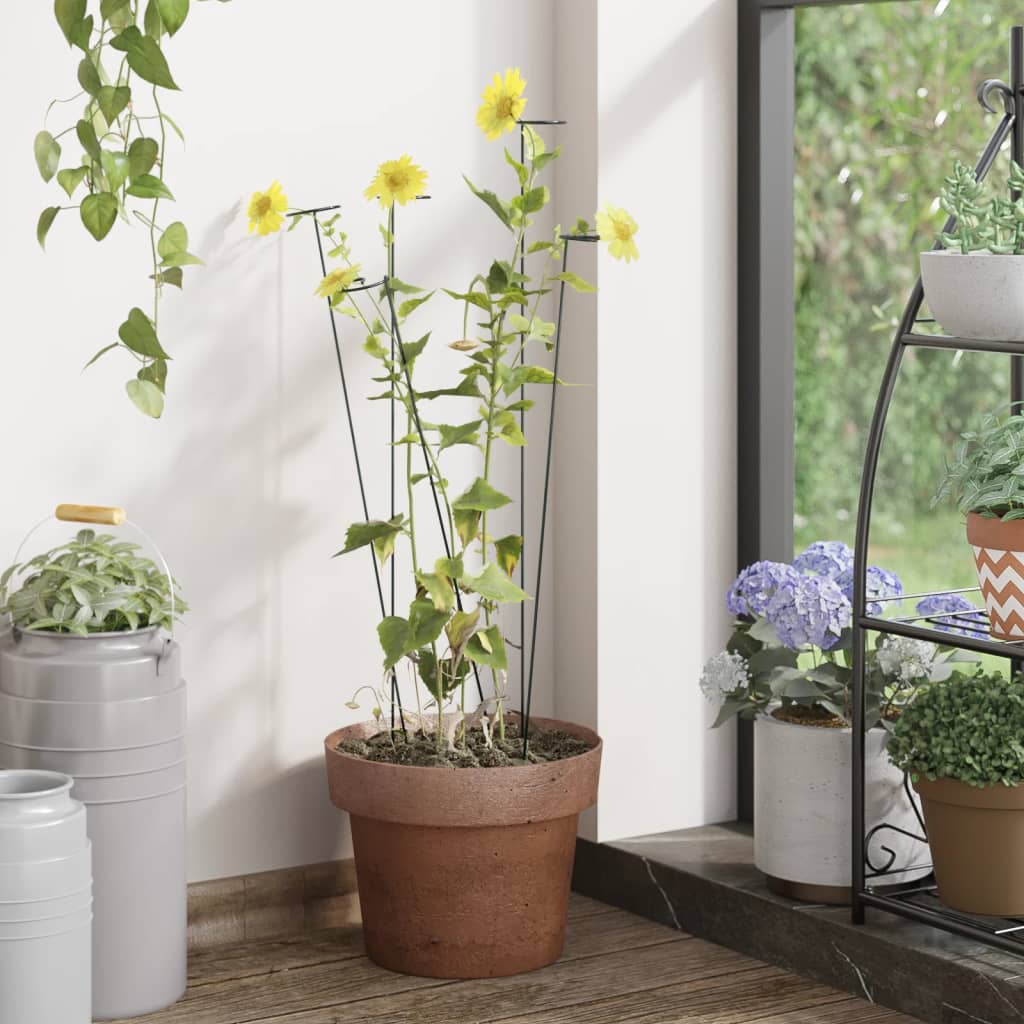 Vidaxl Plant Stakes 20 St 40 cm in acciaio scuro verde