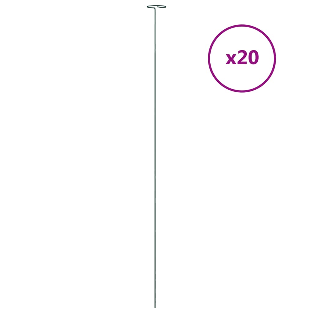 VIDAXL Plant Pele per 20 St 91 cm in acciaio scuro verde