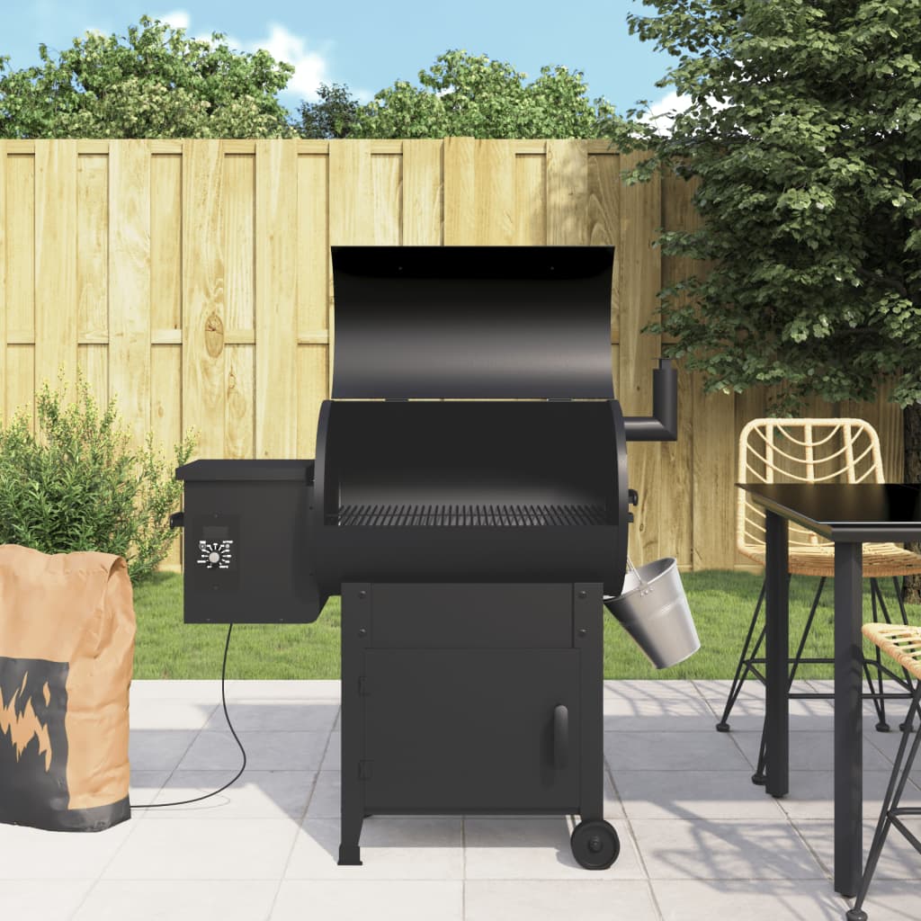 Vidaxl PelletBarbecue con chimney 104 cm di ferro nero