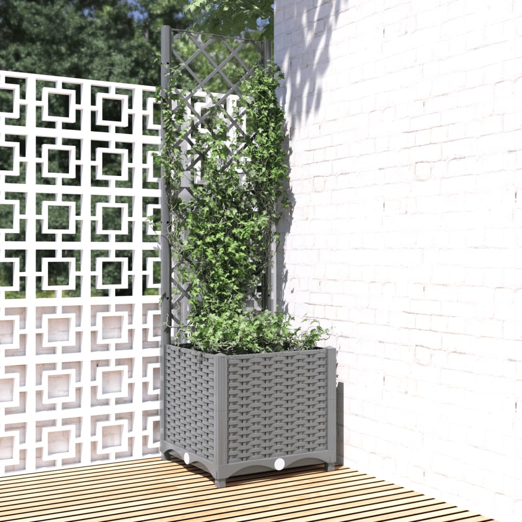 Plantera Vidaxl con Slat Work 40x40x136 CM Polipropeno Gray Light