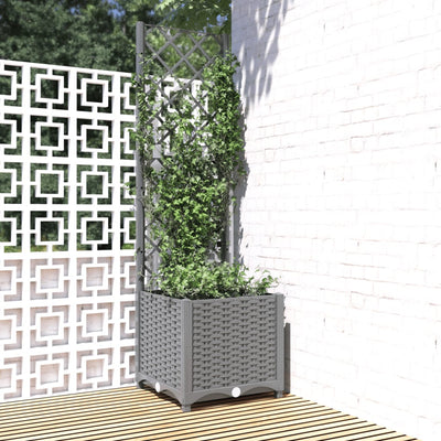 Fioriera vidaxl con slat lavoro 40x40x136 cm in polipropene grigio chiaro