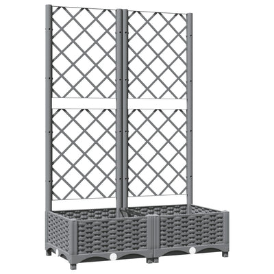 Vidaxl fioriera con slat 80x40x121.5 cm in polipropene grigio chiaro