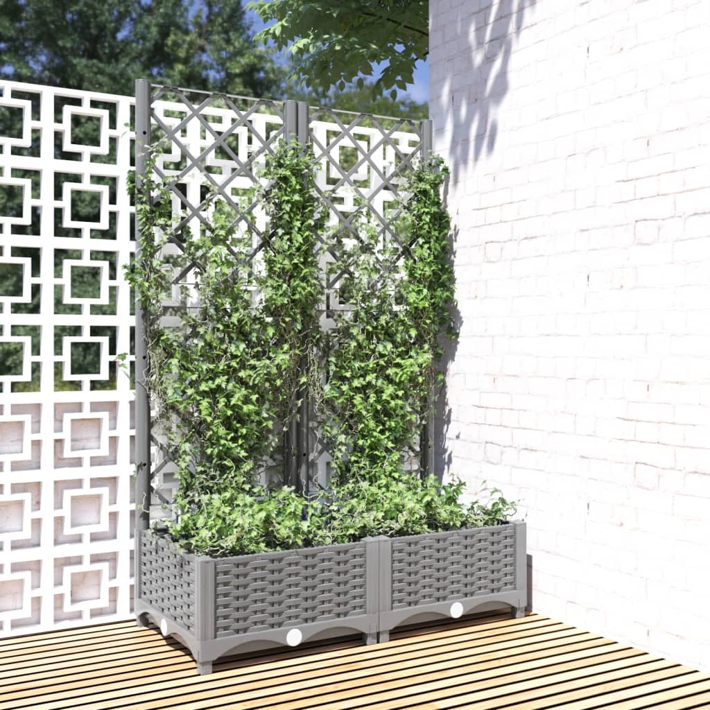 Plantilla Vidaxl con SLAT 80X40X121.5 CM Polipropeno gris claro
