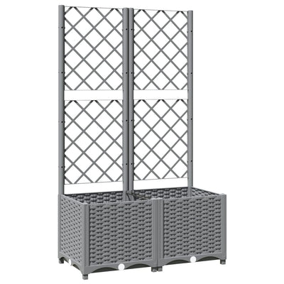 Vidaxl fioriera con latwerk 80x40x136 cm in polipropene grigio chiaro