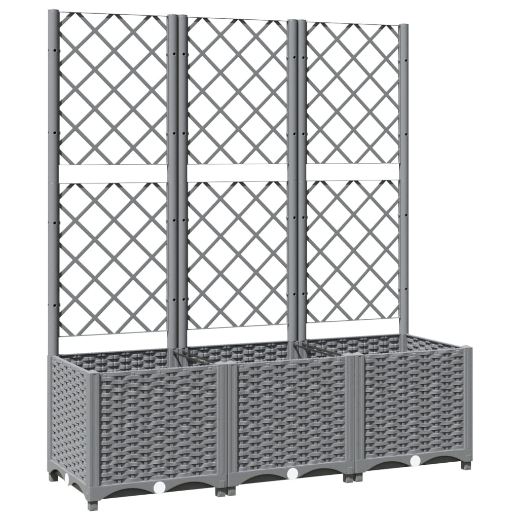 Plantador Vidaxl con Slat Work 120x40x136 CM Polipropeno Gray Light