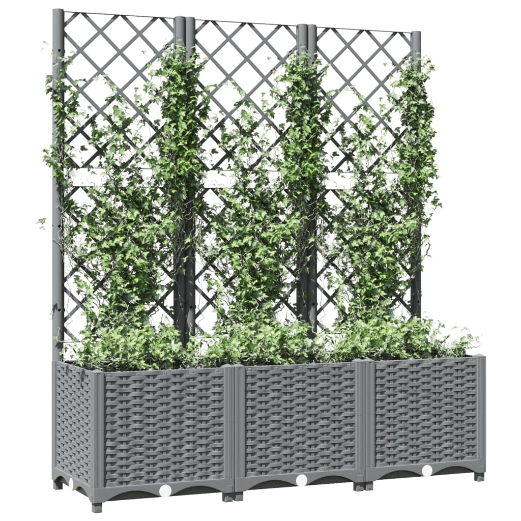Plantador Vidaxl con Slat Work 120x40x136 CM Polipropeno Gray Light