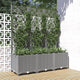 Plantador Vidaxl con Slat Work 120x40x136 CM Polipropeno Gray Light